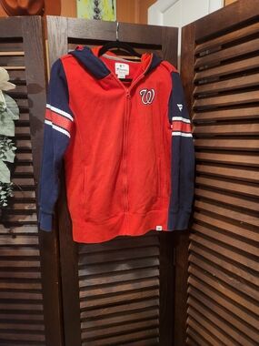 Fanatics  Washington Nationals Red and Navy Full-Zip Hoodie